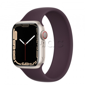 Купить Apple Watch Series 7 // 41мм GPS + Cellular // Корпус из алюминия цвета «сияющая звезда», монобраслет цвета «тёмная вишня»