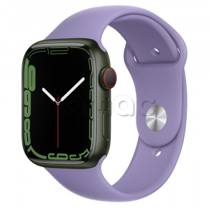 Купить Apple Watch Series 7 // 45мм GPS + Cellular // Корпус из алюминия зеленого цвета, спортивный ремешок цвета «английская лаванда»