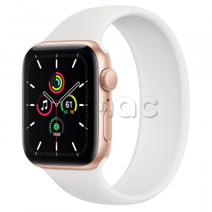 Купить Apple Watch SE // 44мм GPS // Корпус из алюминия золотого цвета, монобраслет белого цвета (2020)