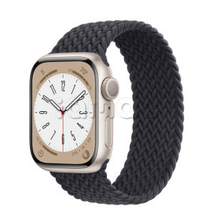 Купить Apple Watch Series 8 // 41мм GPS // Корпус из алюминия цвета "сияющая звезда", плетёный монобраслет цвета "темная ночь"