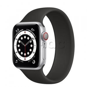 Купить Apple Watch Series 6 // 44мм GPS + Cellular // Корпус из алюминия серебристого цвета, монобраслет черного цвета