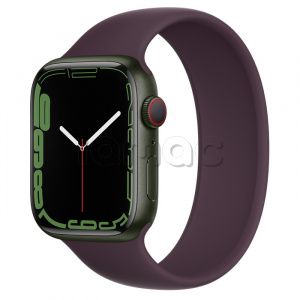 Купить Apple Watch Series 7 // 45мм GPS + Cellular // Корпус из алюминия зеленого цвета, монобраслет цвета «тёмная вишня»