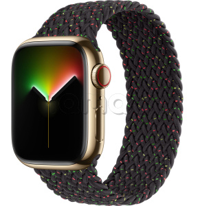 Купить Apple Watch Series 9 // 41мм GPS+Cellular // Корпус из нержавеющей стали золотого цвета, плетёный монобраслет цвета Black Unity