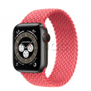 Купить Apple Watch Series 6 // 40мм GPS + Cellular // Корпус из титана цвета «черный космос», плетёный монобраслет цвета «Розовый пунш»