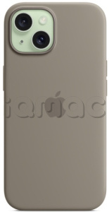 Силиконовый чехол MagSafe для iPhone 15, цвет "глина"
