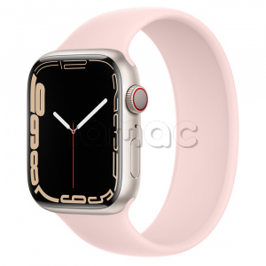 Купить Apple Watch Series 7 // 45мм GPS + Cellular // Корпус из алюминия цвета «сияющая звезда», монобраслет цвета «розовый мел»