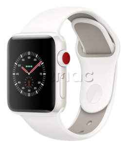 Купить Apple Watch Series 3 Edition // 38мм GPS + Cellular // Корпус из белой керамики, спортивный ремешок цвета «светлое облако» (MQJY2)