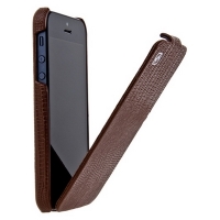 Чехол для iPhone 5s HOCO Lizard pattern Leather Case Brown