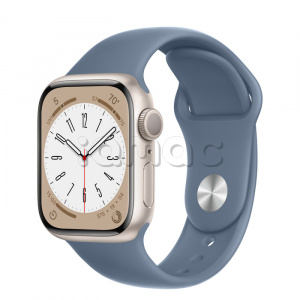 Купить Apple Watch Series 8 // 41мм GPS // Корпус из алюминия цвета "сияющая звезда", спортивный ремешок сланцево-синего цвета