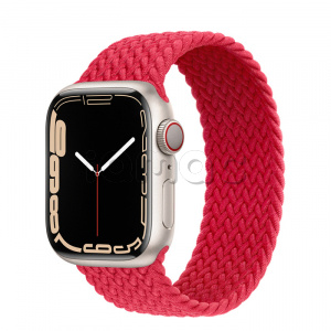 Купить Apple Watch Series 7 // 41мм GPS + Cellular // Корпус из алюминия цвета «сияющая звезда», плетёный монобраслет цвета (PRODUCT)RED