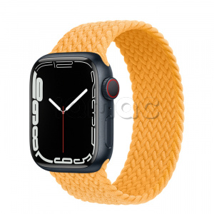 Купить Apple Watch Series 7 // 41мм GPS + Cellular // Корпус из алюминия цвета «тёмная ночь», плетёный монобраслет цвета «спелый маис»