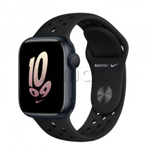 Купить Apple Watch Series 8 // 41мм GPS // Корпус из алюминия цвета "темная ночь", спортивный ремешок Nike черного цвета