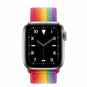 Купить Apple Watch Series 5 // 40мм GPS + Cellular // Корпус из титана, спортивный браслет радужного цвета