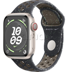 Купить Apple Watch Series 9 // 41мм GPS+Cellular // Корпус из алюминия цвета "сияющая звезда", спортивный ремешок Nike цвета "полуночное небо"