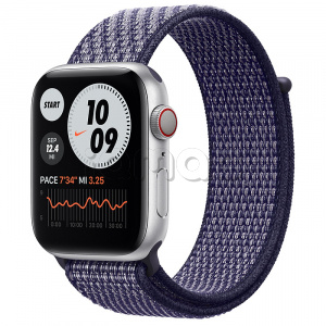Купить Apple Watch Series 6 // 44мм GPS + Cellular // Корпус из алюминия серебристого цвета, спортивный браслет Nike светло-лилового цвета
