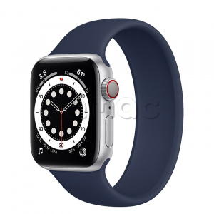 Купить Apple Watch Series 6 // 40мм GPS + Cellular // Корпус из алюминия серебристого цвета, монобраслет цвета «Тёмный ультрамарин»