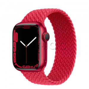Купить Apple Watch Series 7 // 41мм GPS + Cellular // Корпус из алюминия красного цвета, плетёный монобраслет цвета (PRODUCT)RED