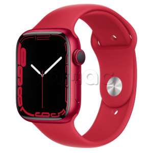 Купить Apple Watch Series 7 // 45мм GPS // Корпус из алюминия цвета (PRODUCT)RED, спортивный ремешок цвета (PRODUCT)RED