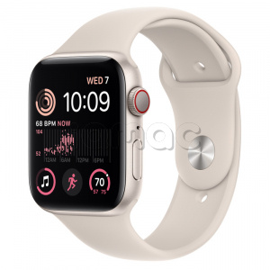 Купить Apple Watch SE // 44мм GPS + Cellular // Корпус из алюминия цвета «сияющая звезда», спортивный ремешок цвета «сияющая звезда» (2022-2023)