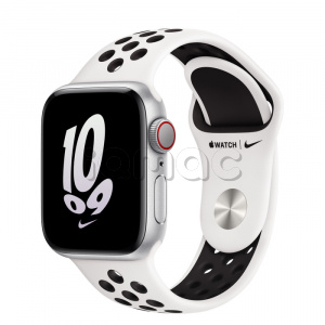 Купить Apple Watch SE // 40мм GPS + Cellular // Корпус из алюминия серебристого цвета, спортивный ремешок Nike цвета «Чистая платина/чёрный» (2022-2023)