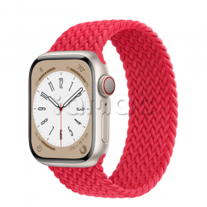 Купить Apple Watch Series 8 // 41мм GPS + Cellular // Корпус из алюминия цвета "сияющая звезда", плетёный монобраслет цвета (PRODUCT)RED