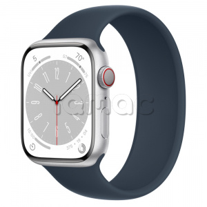 Купить Apple Watch Series 8 // 45мм GPS + Cellular // Корпус из алюминия серебристого цвета, монобраслет цвета "синий шторм"