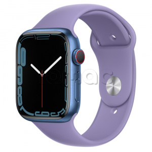 Купить Apple Watch Series 7 // 45мм GPS + Cellular // Корпус из алюминия синего цвета, спортивный ремешок цвета «английская лаванда»