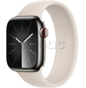 Купить Apple Watch Series 9 // 41мм GPS+Cellular // Корпус из нержавеющей стали графитового цвета, монобраслет цвета "сияющая звезда"