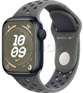 Купить Apple Watch Series 9 // 45мм GPS // Корпус из алюминия цвета "темная ночь", спортивный ремешок Nike цвета "карго хаки"