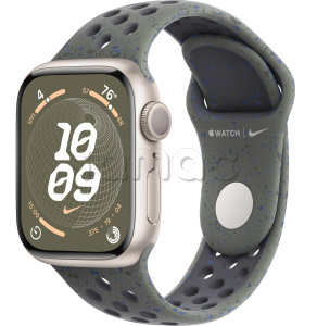 Купить Apple Watch Series 9 // 41мм GPS // Корпус из алюминия цвета "сияющая звезда", спортивный ремешок Nike цвета "карго хаки"
