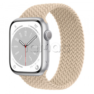 Купить Apple Watch Series 8 // 45мм GPS // Корпус из алюминия серебристого цвета, плетёный монобраслет бежевого цвета