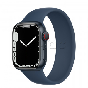 Купить Apple Watch Series 7 // 41мм GPS + Cellular // Корпус из алюминия цвета «тёмная ночь», монобраслет цвета «синий омут»