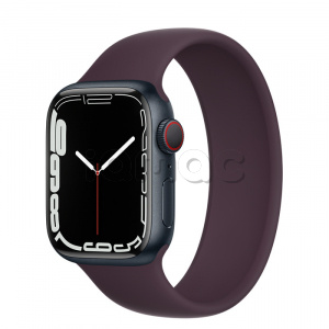 Купить Apple Watch Series 7 // 41мм GPS + Cellular // Корпус из алюминия цвета «тёмная ночь», монобраслет цвета «тёмная вишня»