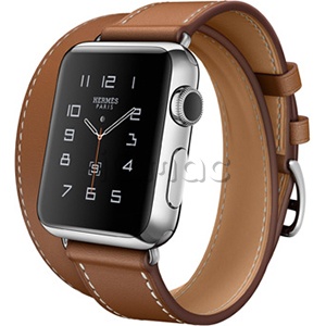 Купить Apple Watch Hermes Double Tour 38 мм из нержавеющей стали, ремешок из кожи Barenia цвета Fauve