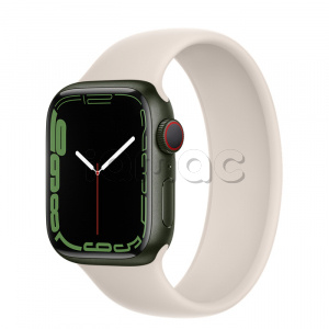 Купить Apple Watch Series 7 // 41мм GPS + Cellular // Корпус из алюминия зеленого цвета, монобраслет цвета «сияющая звезда»