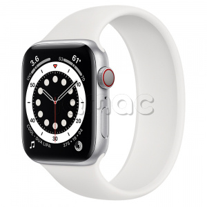 Купить Apple Watch Series 6 // 44мм GPS + Cellular // Корпус из алюминия серебристого цвета, монобраслет белого цвета