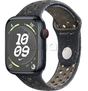 Купить Apple Watch Series 9 // 41мм GPS+Cellular // Корпус из алюминия цвета "темная ночь", спортивный ремешок Nike цвета "полуночное небо"