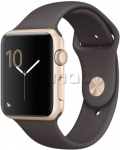 Купить Apple Watch Series 1 42мм Корпус из золотистого алюминия, спортивный ремешок цвета «тёмное какао» (MNNN2)