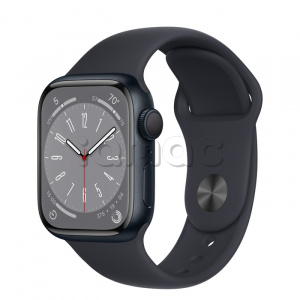 Купить Apple Watch Series 8 // 41мм GPS // Корпус из алюминия цвета "темная ночь", спортивный ремешок цвета "темная ночь"