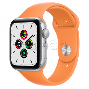 Купить Apple Watch SE // 44мм GPS // Корпус из алюминия серебристого цвета, спортивный ремешок цвета «Весенняя мимоза» (2020)