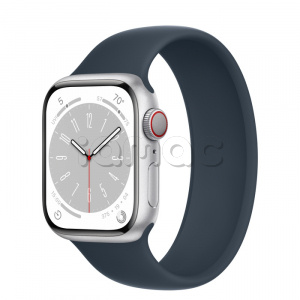 Купить Apple Watch Series 8 // 41мм GPS + Cellular // Корпус из алюминия серебристого цвета, монобраслет цвета "синий шторм"