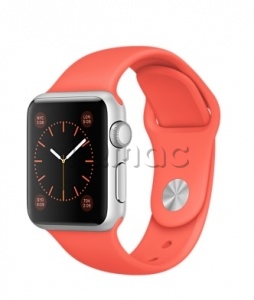 Купить Apple Watch Sport 38 мм, серебристый алюминий, спортивный ремешок абрикосового цвета