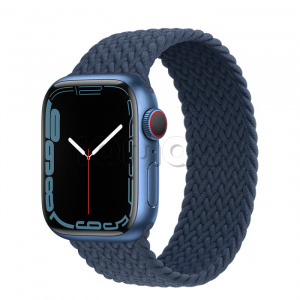 Купить Apple Watch Series 7 // 41мм GPS + Cellular // Корпус из алюминия синего цвета, плетёный монобраслет цвета «синий омут»