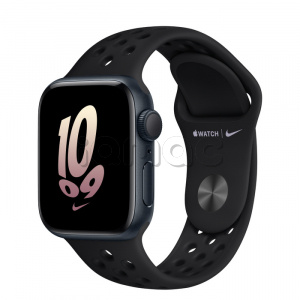 Купить Apple Watch SE // 40мм GPS // Корпус из алюминия цвета «тёмная ночь», спортивный ремешок Nike черного цвета (2022-2023)