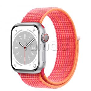 Купить Apple Watch Series 8 // 41мм GPS + Cellular // Корпус из алюминия серебристого цвета, спортивный браслет цвета (PRODUCT)RED