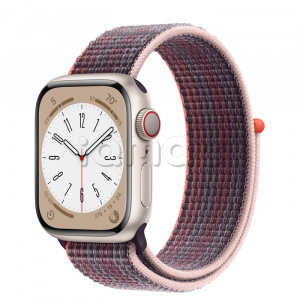Купить Apple Watch Series 8 // 41мм GPS + Cellular // Корпус из алюминия цвета "сияющая звезда", спортивный браслет цвета "бузина"