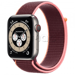 Купить Apple Watch Series 6 // 44мм GPS + Cellular // Корпус из титана, спортивный браслет сливового цвета