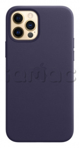 Кожаный чехол MagSafe для iPhone 12 Pro, тёмно-фиолетовый цвет
