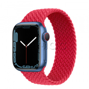 Купить Apple Watch Series 7 // 41мм GPS + Cellular // Корпус из алюминия синего цвета, плетёный монобраслет цвета (PRODUCT)RED