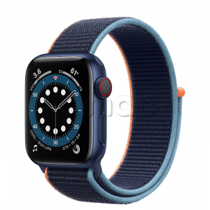 Купить Apple Watch Series 6 // 40мм GPS + Cellular // Корпус из алюминия синего цвета, спортивный браслет сливового цвета